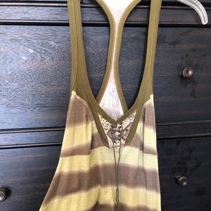 Free people save /olive 100% cotton tank top